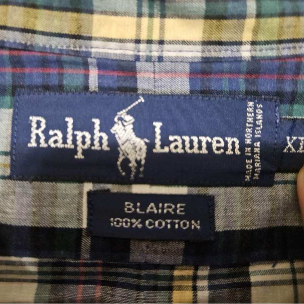 Ralph Lauren Navy and Yellow Plaid‎ Casual Shirt - Picture 2 of 3